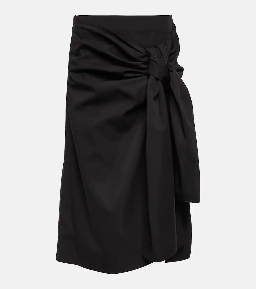 Bottega Veneta Gathered cotton and silk midi skirt Cover