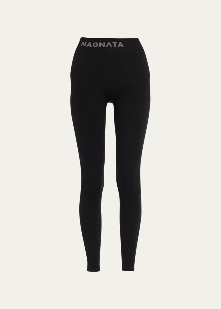 NAGNATA Yang High-Rise Rib-Knit Leggings Cover