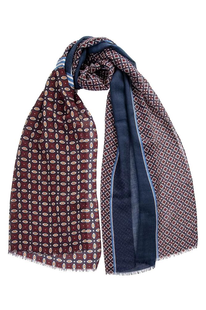 Elizabetta Zagato - Wool Scarf for Men in Burgundy And Blue Cover