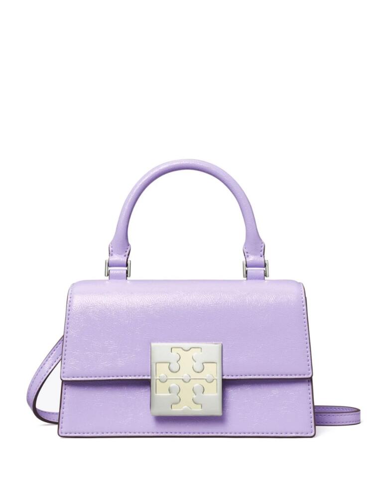 Tory Burch mini Bon Bon patent-leather tote bag - Purple Cover