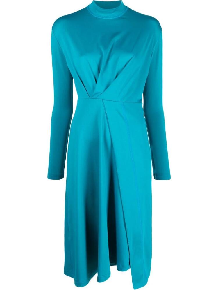 Atlein gathered-front midi dress - Blue Cover