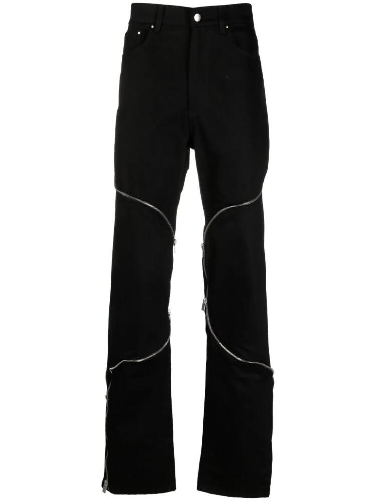 HELIOT EMIL zip-embellished straight-leg jeans - Black Cover