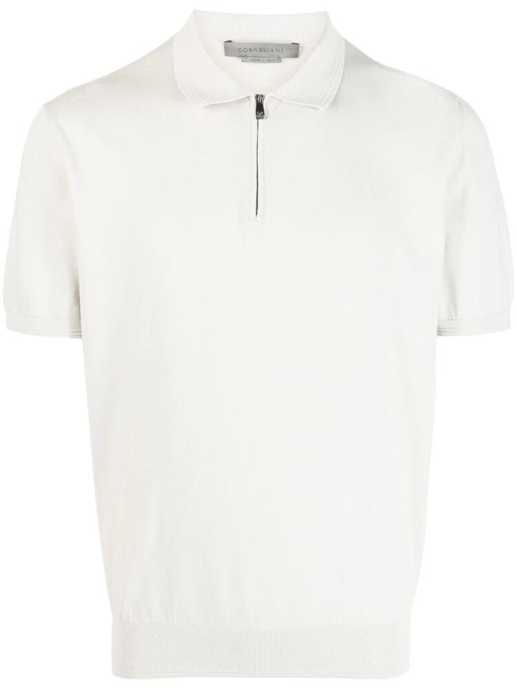 Corneliani zip-up polo shirt - Neutrals Cover