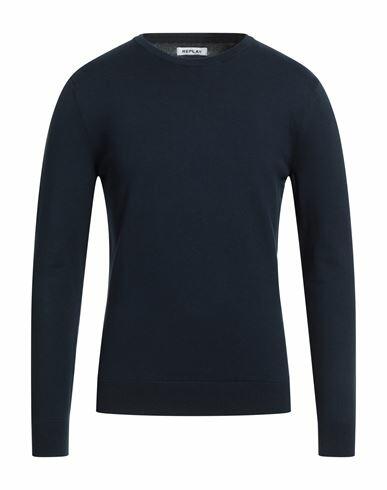 Replay Man Sweater Midnight blue Cotton, Polyester, Elastane Cover