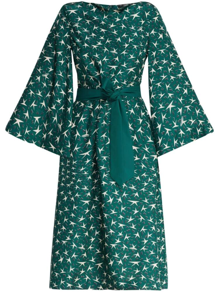 Karl Lagerfeld logo-print silk midi dress - Green Cover