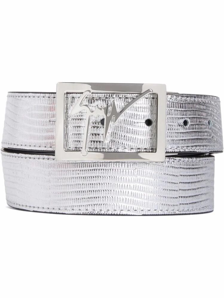 Giuseppe Zanotti logo-buckle belt - Silver Cover