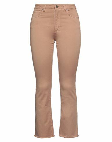 D. exterior Woman Pants Camel Cotton, Elastane Cover