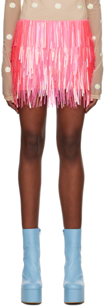 Sportmax Pink Sequinned Miniskirt Cover