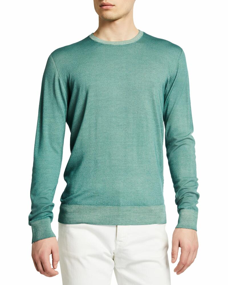 Corneliani Men's Garment-Washed Wool Sweater Cover