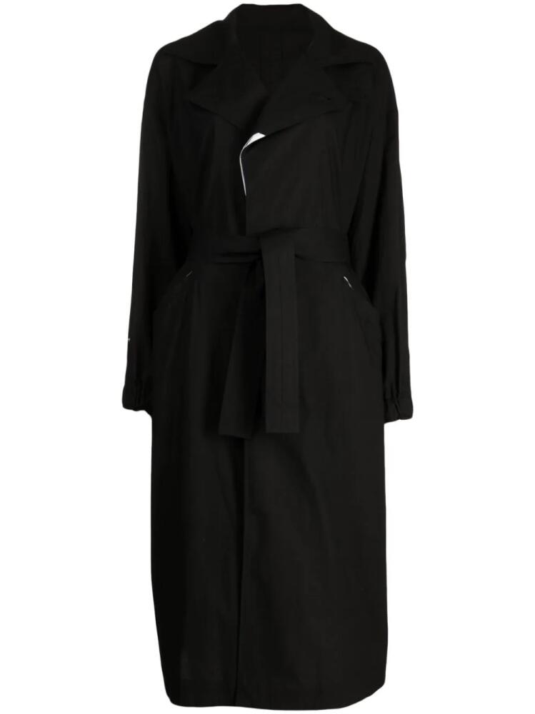 Yohji Yamamoto belted cotton trench coat - Black Cover