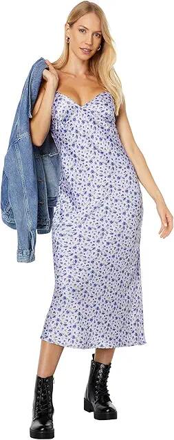 Lost + Wander Violetta Midi Dress (Purple Floral) Women's Clothing Cover