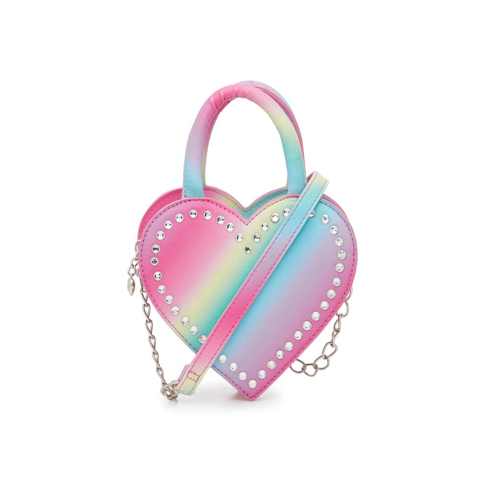 OMG Accessories Heart Rhinestone Crossbody | Girl's | Pink/Multicolor Ombre Cover