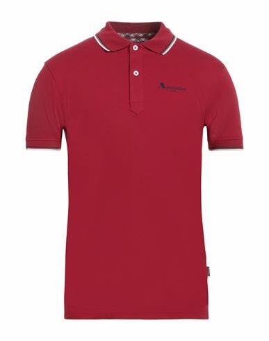 Aquascutum Man Polo shirt Garnet Cotton, Elastane Cover