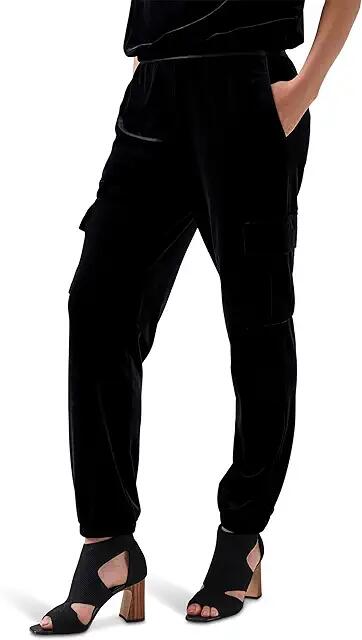 Sanctuary The Fixer Velvet Joggers (Black) Women's Casual Pants Cover