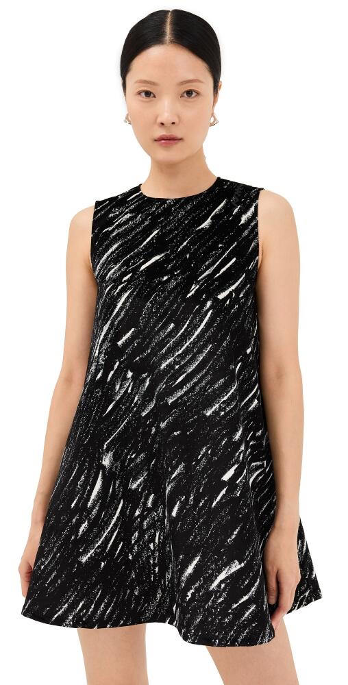 Marni Flocked Denim Flared Dress Black Cover