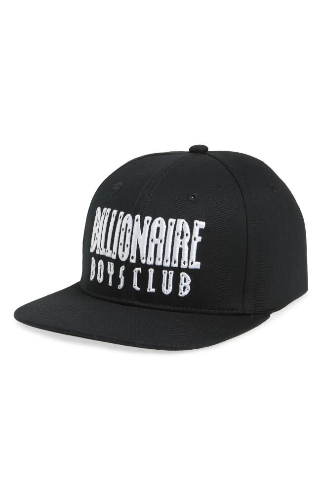 Billionaire Boys Club Straight Font Snapback Baseball Cap in Black Cover