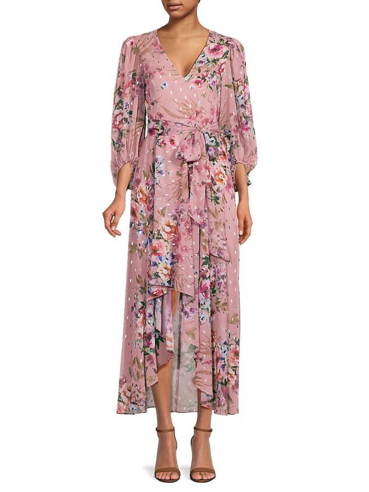 Eliza J Women's High Low Floral Midi Dress - Mauve Cover