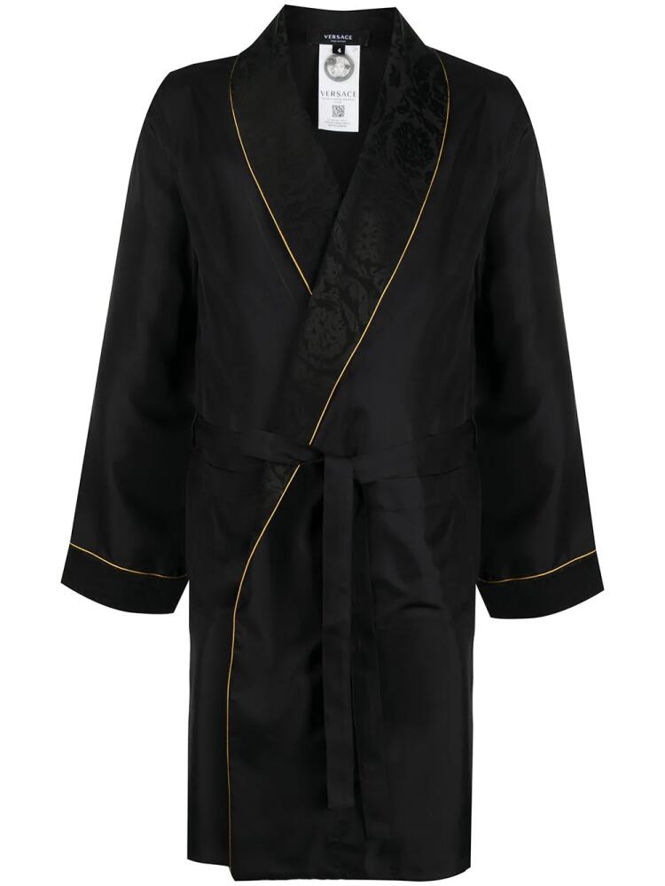 Versace jacquard silk robe - Black Cover