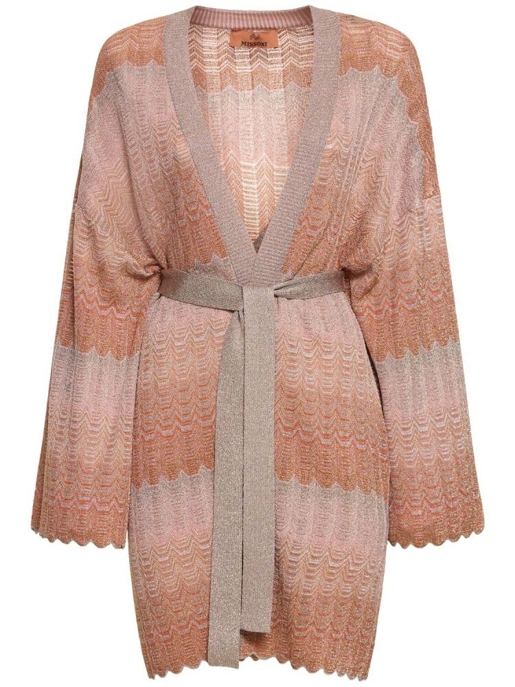 MISSONI Knit Viscose Lamé Self-tie Cardigan Cover