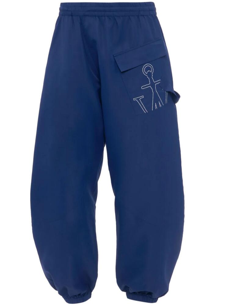 JW Anderson Twisted logo-print track pants - Blue Cover