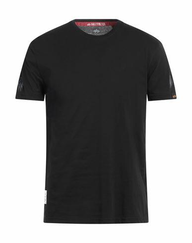 Alpha Industries Man T-shirt Black Cotton Cover