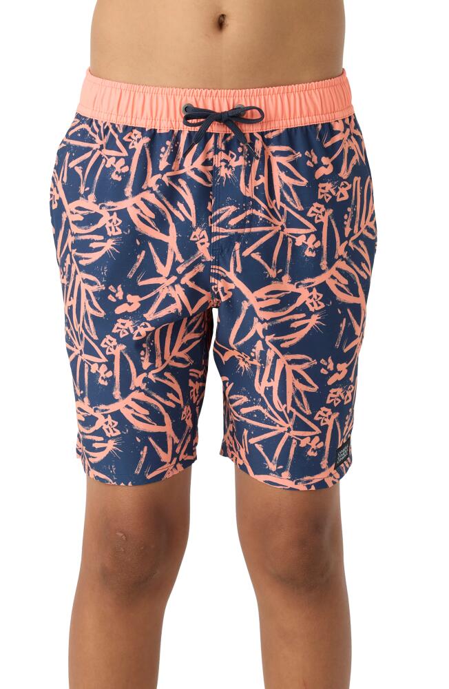 O'Neill Hermosa Swim Trunks in Navy/Coral Cover