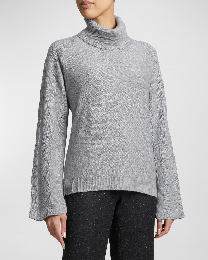 Santorelli Dana Raglan-Sleeve Turtleneck Sweater Cover