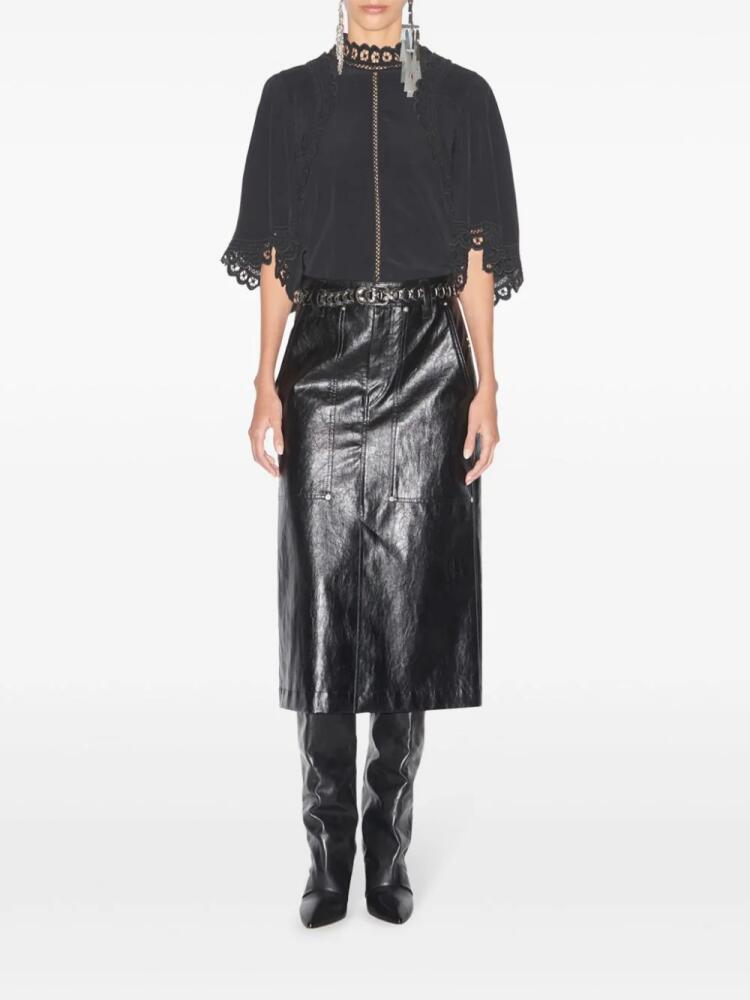 MARANT ÉTOILE faux-leather midi skirt - Black Cover