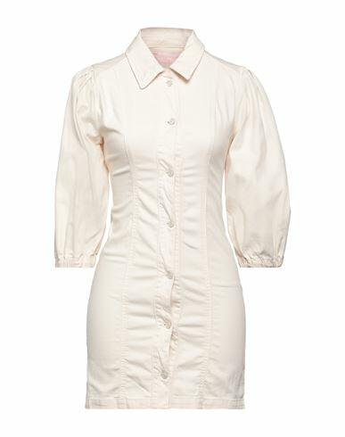 Bimba Y Lola Woman Mini dress Cream Cotton, Elastane Cover