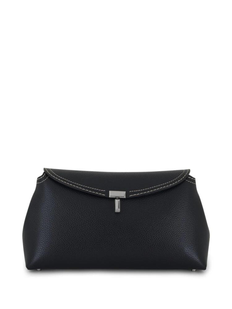 TOTEME T-Lock leather clutch bag - Black Cover