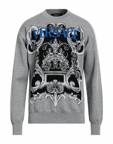 Versace Man Sweater Grey Wool, Viscose, Polyester Cover