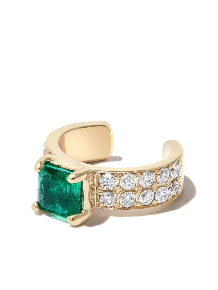 Jacquie Aiche 14kt yellow gold diamond and emerald ear cuff Cover