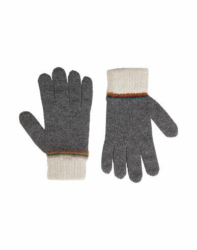 Paul Smith Man Gloves Grey Lambswool, Mohair wool, Nylon Cover