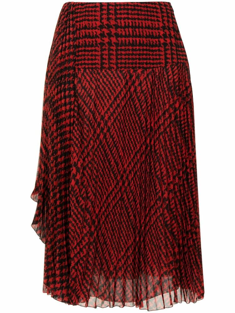 Ermanno Scervino prince-of-wales print pleated skirt - Red Cover