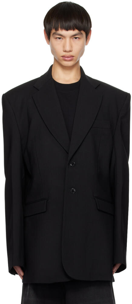 VETEMENTS Black Notched Blazer Cover