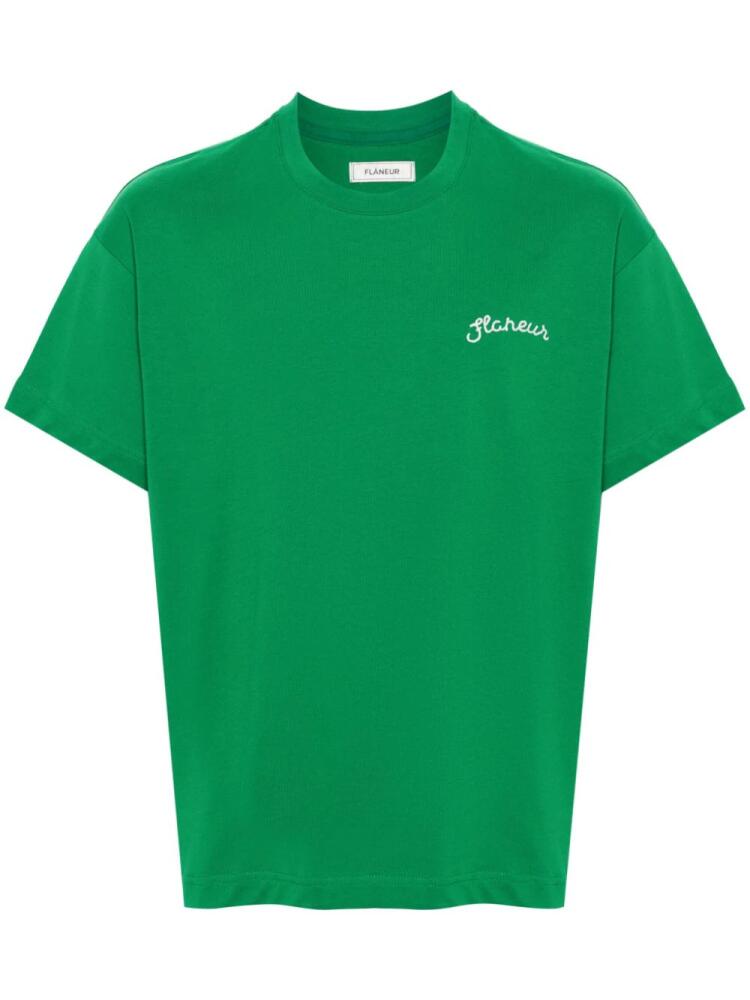 FLÂNEUR Signature cotton T-shirt - Green Cover