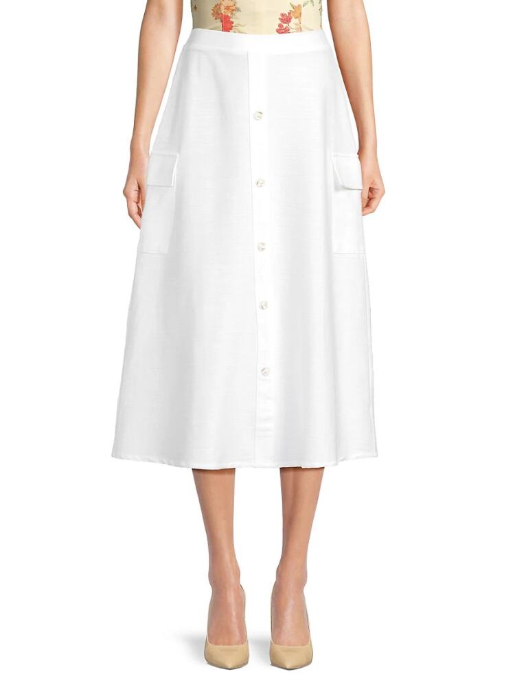 YAL New York Women's Cargo A-Line Midi Skirt - White Cover