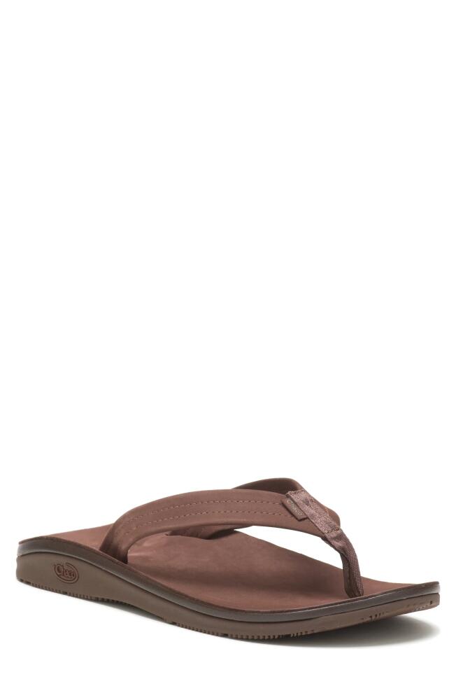 Chaco Leather Flip Flop in Dark Brown Cover