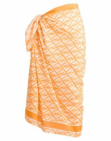 Fendi Woman Sarong Orange Cotton, Silk Cover