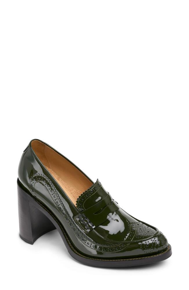 The Office of Angela Scott Mrs. Sophia Wingtip Penny Loafer Pump in Hunter Green Cover