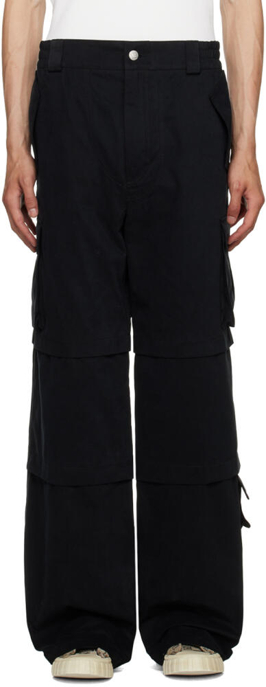 MISBHV Black Paneled Cargo Pants Cover