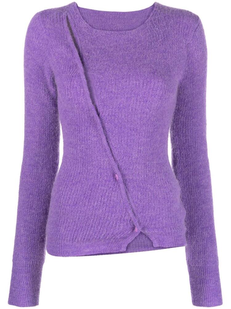 Jacquemus La Maille Pau asymmetric cardigan - Purple Cover