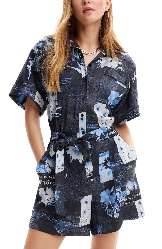 Desigual Map Romper in Blue Cover