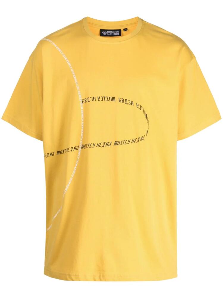 Mostly Heard Rarely Seen Orbit slogan-print cotton T-shirt - Yellow Cover