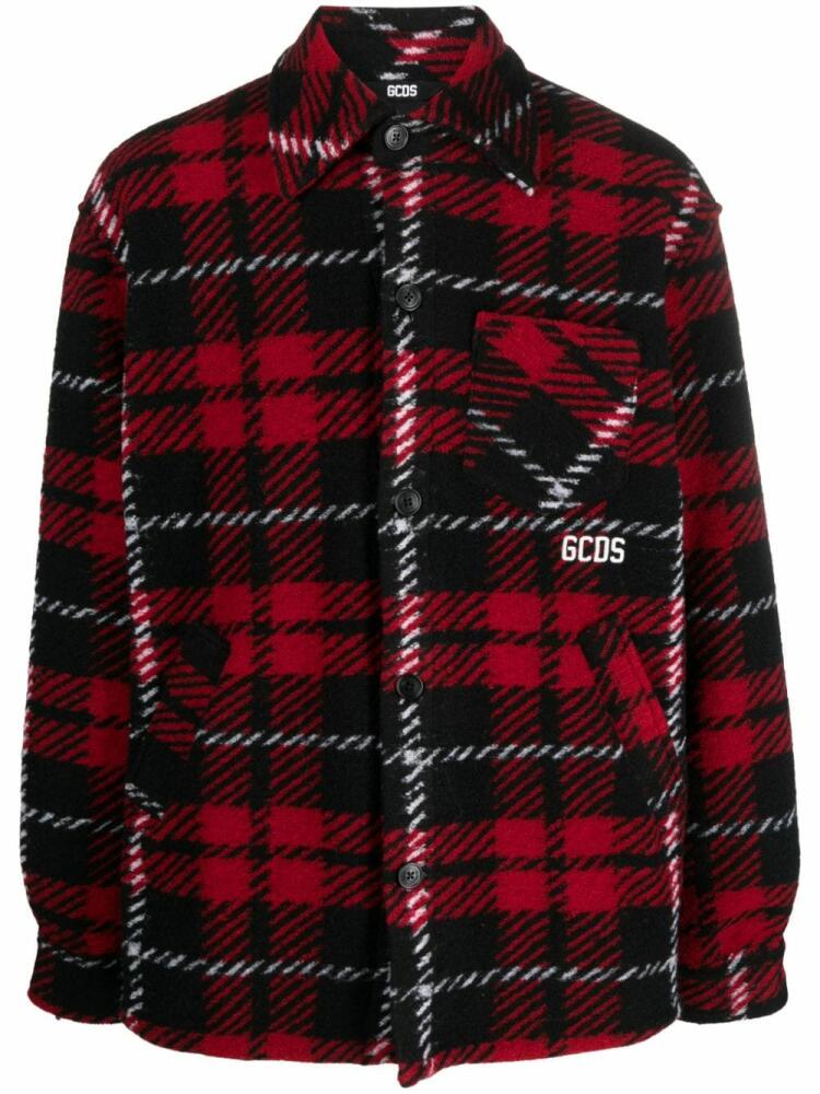 GCDS check-pattern shirt jacket - Red Cover