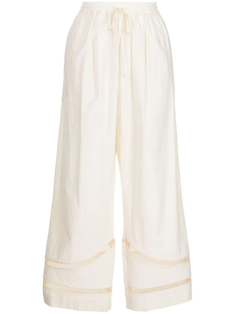 Muller Of Yoshiokubo cut-out cotton track pants - White Cover