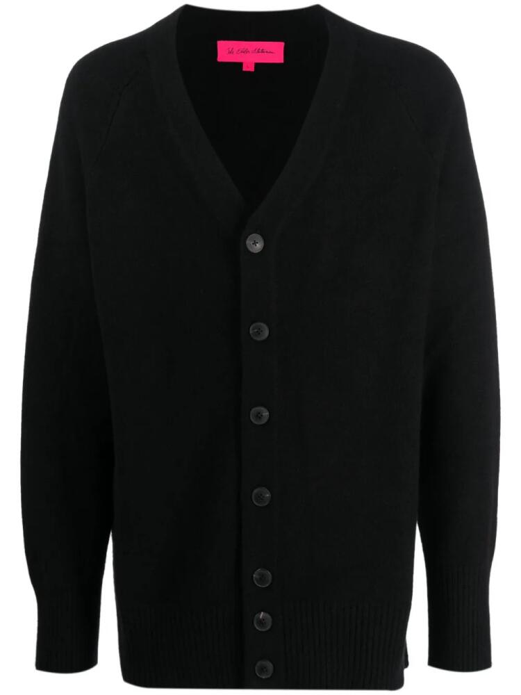 The Elder Statesman intarsia-knit cashmere cardigan - Black Cover