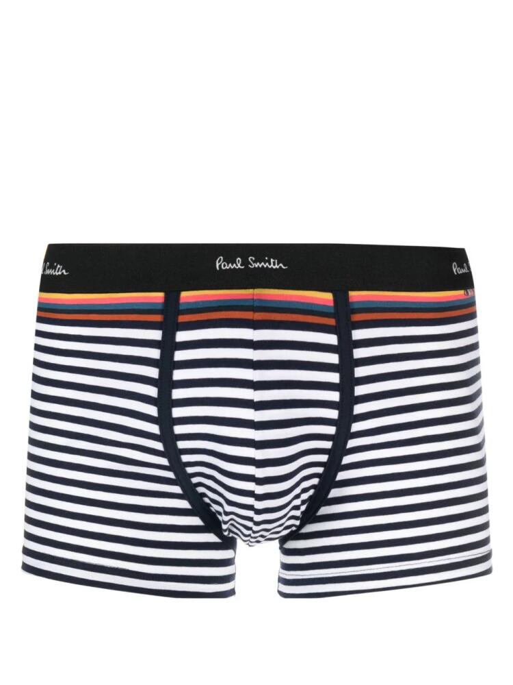 Paul Smith stripe-pattern organic-cotton boxers - Blue Cover