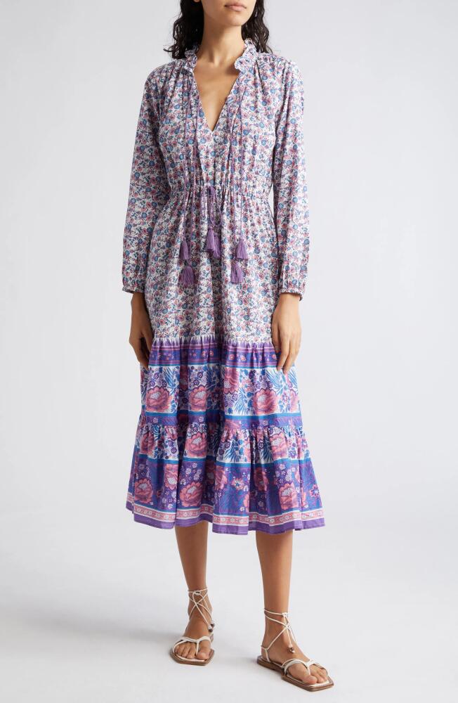 MILLE Astrid Floral Long Sleeve Cotton Dress in Bluebell Cover