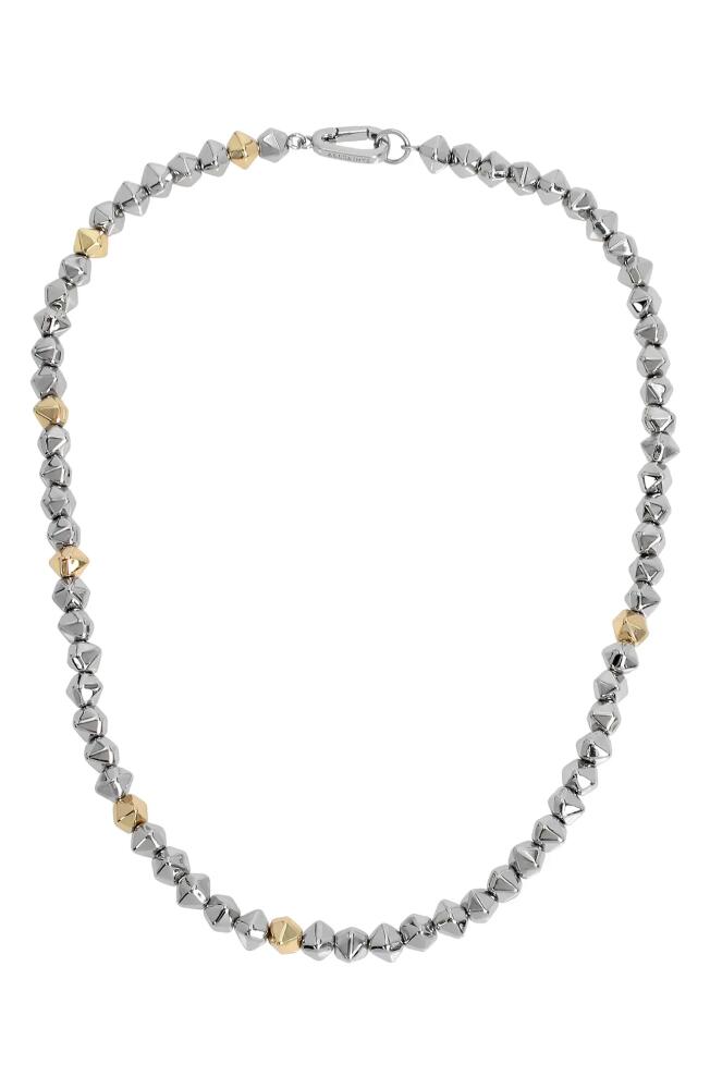 AllSaints Geometric Beaded Necklace in Gold/Rhodium Cover